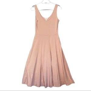 Leith Nordstrom Size Medium Pink Sleeveless Fitted Maxi Full Skirt Summe…